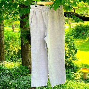 Jones New York Sport Petite 100% Linen Pants PM EUC